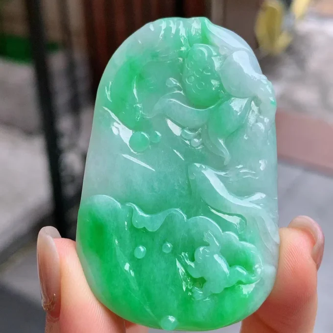 飄綠荷葉魚掛件－圖片 1