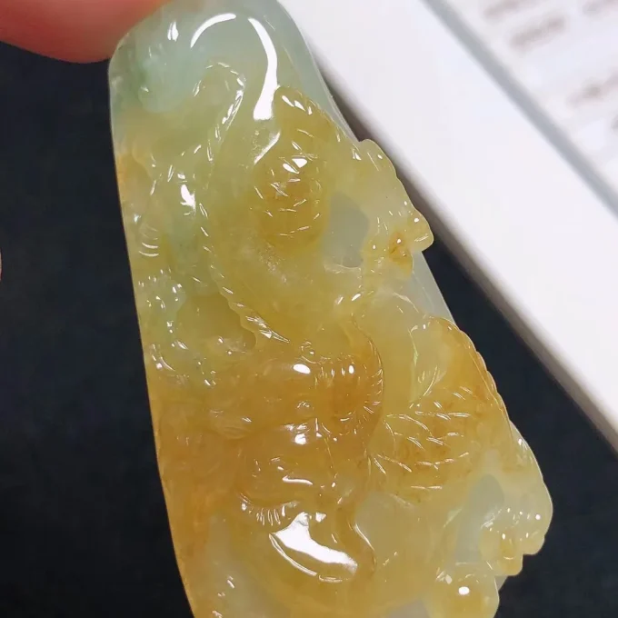 黃翡龍牌掛件－圖片 1