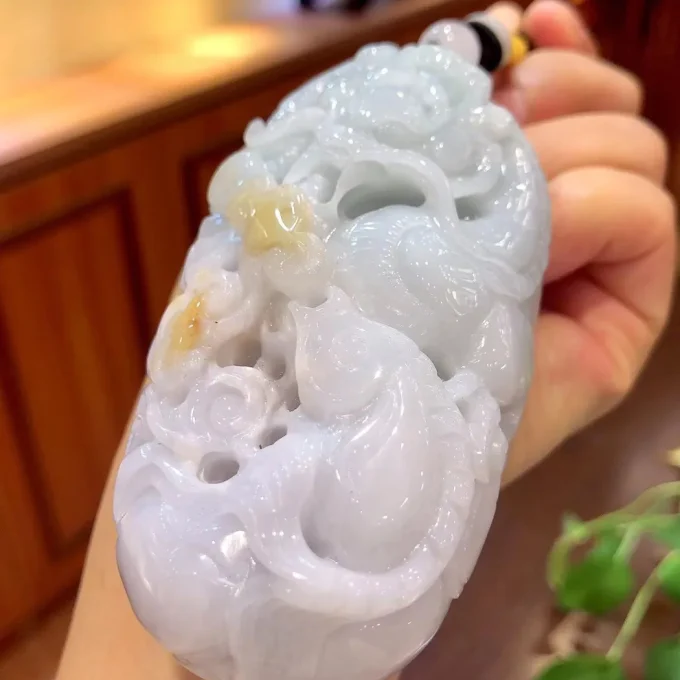 飄黃翡魚躍龍門手把件－圖片 1